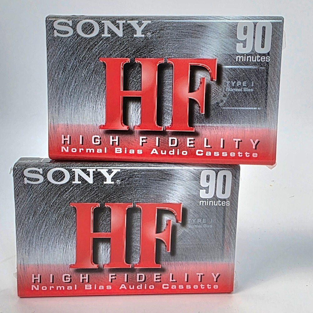 Sony HF 90 High Fidelity Normal Bias Type I Audio Cassette Tapes 2 Pack Sealed